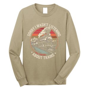 Retro Wagon Train Lover Model Railroad Conductor Funny Train Long Sleeve Shirt