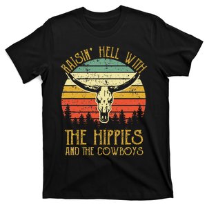 Raisinghell With The Hippies And Cowboys Western Cowhide T-Shirt