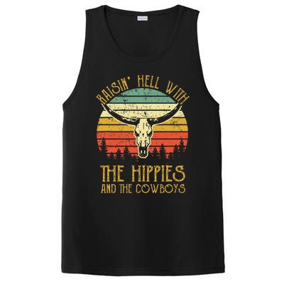 Raisinghell With The Hippies And Cowboys Western Cowhide PosiCharge Competitor Tank