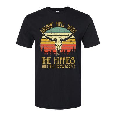 Raisinghell With The Hippies And Cowboys Western Cowhide Softstyle® CVC T-Shirt