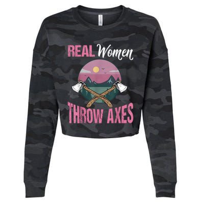 Real Women Throw Axes Graphic Axe Throwing Cropped Pullover Crew