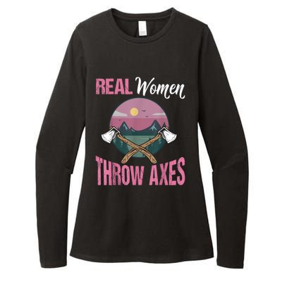 Real Women Throw Axes Graphic Axe Throwing Womens CVC Long Sleeve Shirt