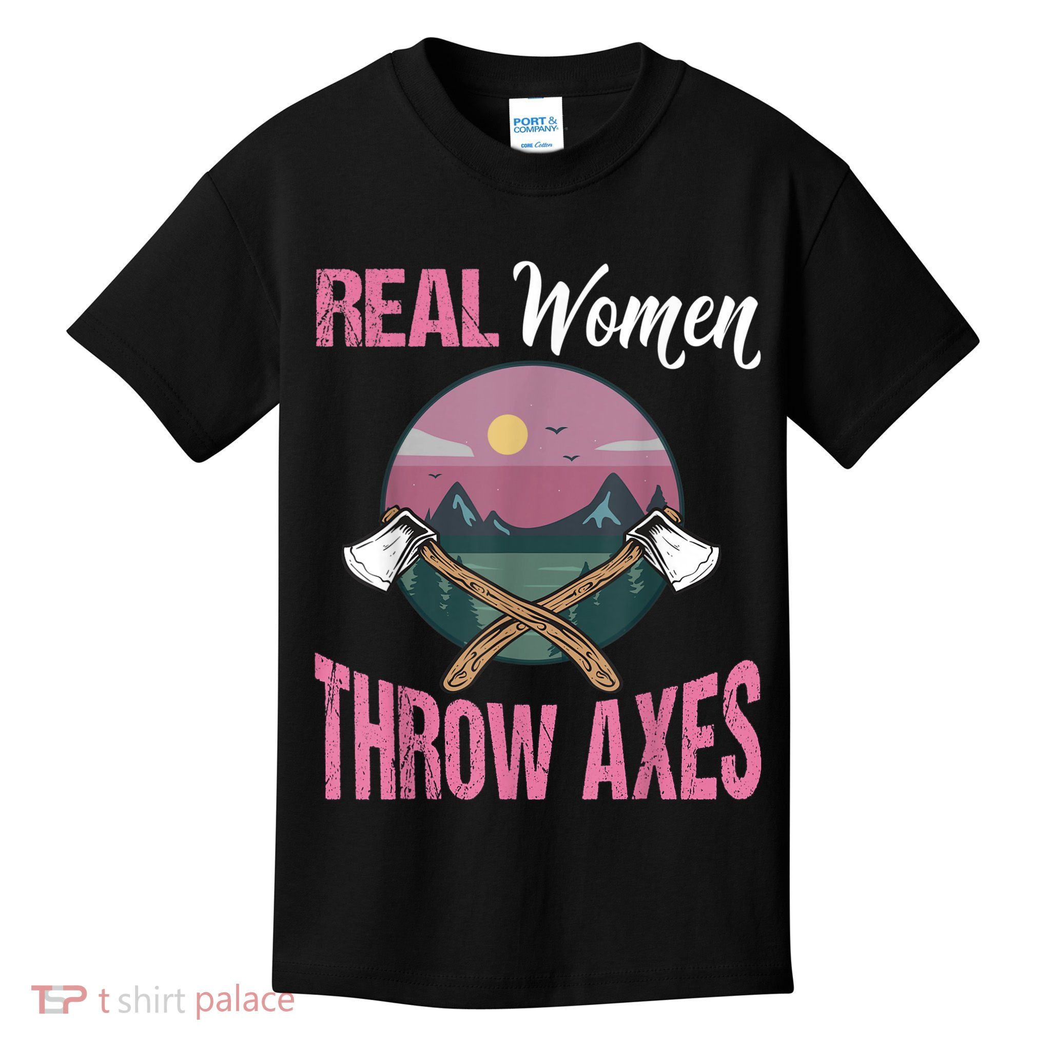 Real Women Throw Axes Graphic Axe Throwing Kids T-Shirt