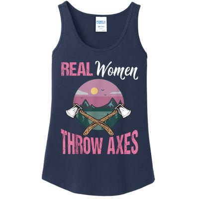 Real Women Throw Axes Graphic Axe Throwing Ladies Essential Tank