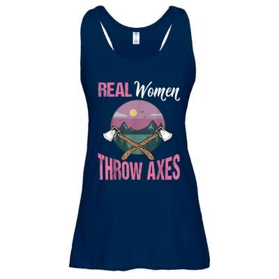 Real Women Throw Axes Graphic Axe Throwing Ladies Essential Flowy Tank