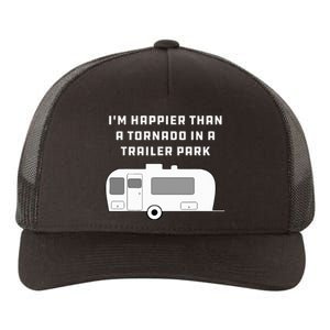 Redneck White Trash Happier Than Tornado In Trailer Park Yupoong Adult 5-Panel Trucker Hat