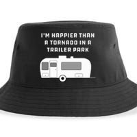 Redneck White Trash Happier Than Tornado In Trailer Park Sustainable Bucket Hat