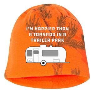 Redneck White Trash Happier Than Tornado In Trailer Park Kati - Camo Knit Beanie