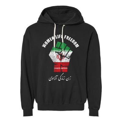 Rise With The Women Of Iran Women Life Freedom Mahsa Amini Garment-Dyed Fleece Hoodie