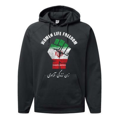 Rise With The Women Of Iran Women Life Freedom Mahsa Amini Performance Fleece Hoodie