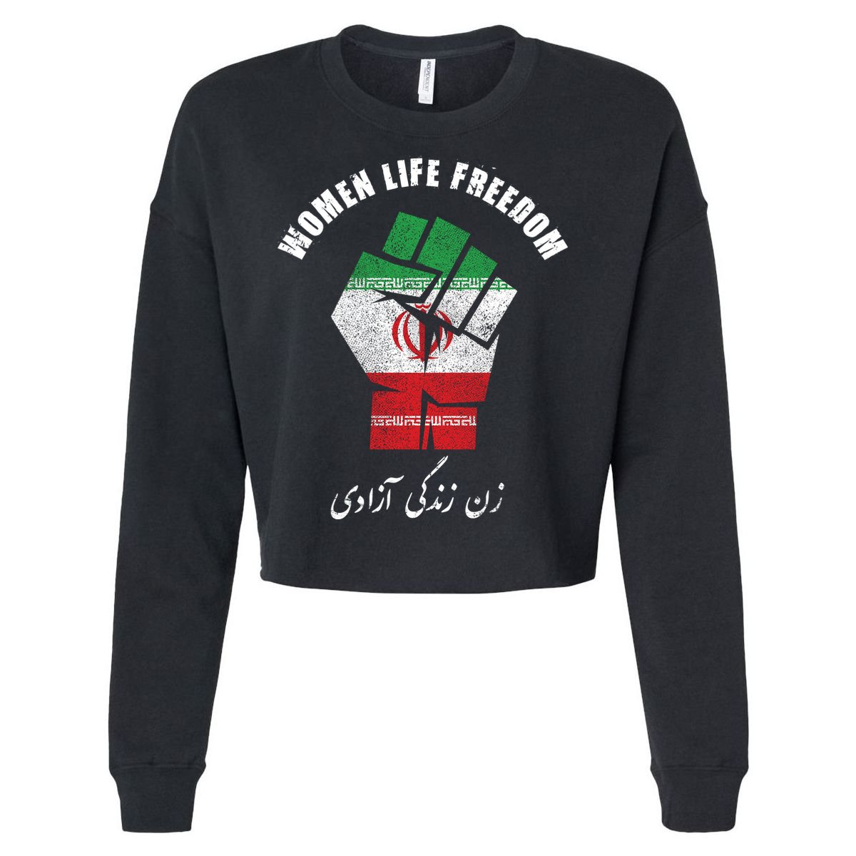 Rise With The Women Of Iran Women Life Freedom Mahsa Amini Cropped Pullover Crew