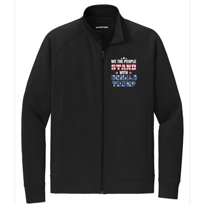 Rmmw We The People Stand With Donald Trump 4th Of July Gift Stretch Full-Zip Cadet Jacket