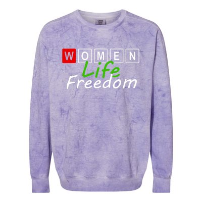 RISE WITH THE WOMEN OF IRAN Women Life Freedom Outfit Colorblast Crewneck Sweatshirt