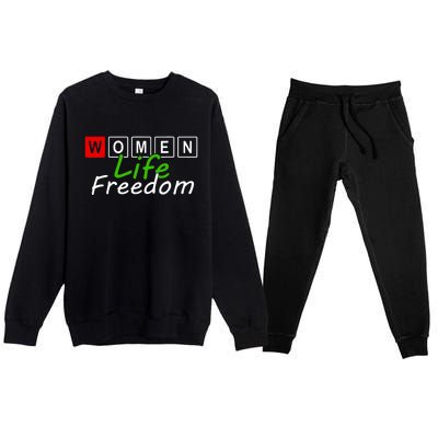 RISE WITH THE WOMEN OF IRAN Women Life Freedom Outfit Premium Crewneck Sweatsuit Set