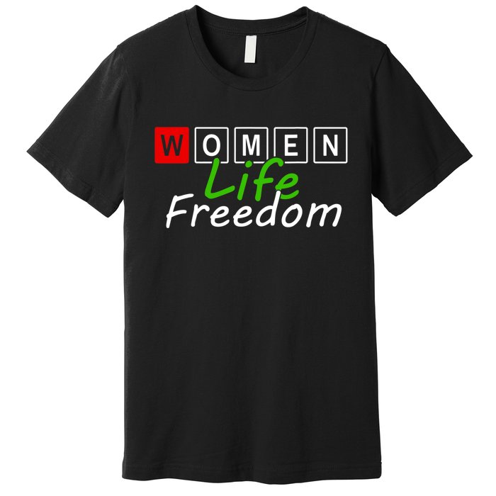 RISE WITH THE WOMEN OF IRAN Women Life Freedom Outfit Premium T-Shirt