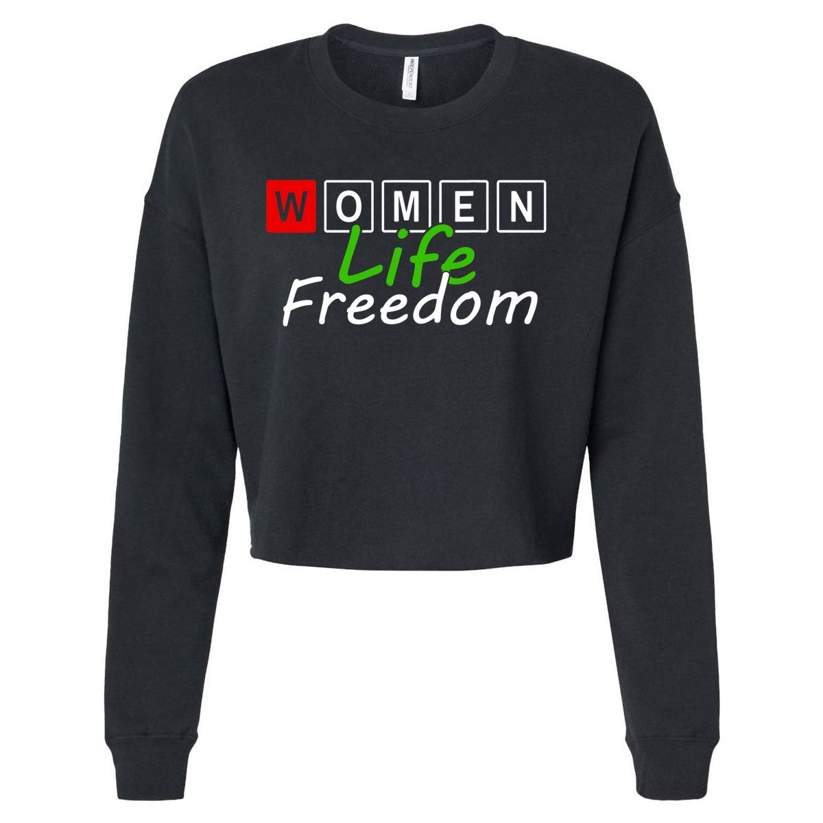 RISE WITH THE WOMEN OF IRAN Women Life Freedom Outfit Cropped Pullover Crew