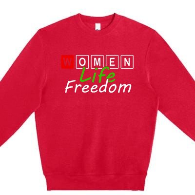 RISE WITH THE WOMEN OF IRAN Women Life Freedom Outfit Premium Crewneck Sweatshirt