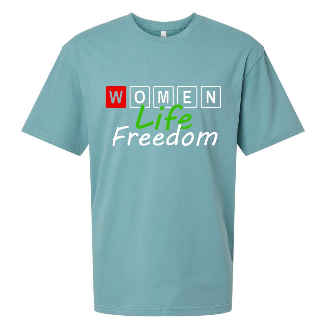 RISE WITH THE WOMEN OF IRAN Women Life Freedom Outfit Sueded Cloud Jersey T-Shirt