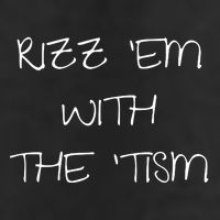 RizzEm With The Tism Funny Saying 7 Panel Mesh Trucker Snapback Hat
