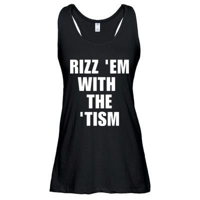 RizzEm With The Tism Funny Saying Ladies Essential Flowy Tank
