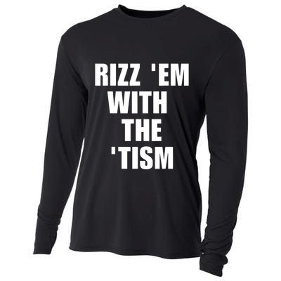 RizzEm With The Tism Funny Saying Cooling Performance Long Sleeve Crew