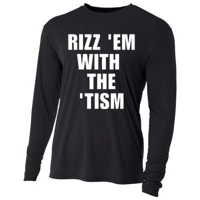 RizzEm With The Tism Funny Saying Cooling Performance Long Sleeve Crew