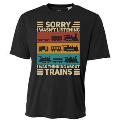 Retro Wagon Train Lover Model Railroad Conductor Funny Train Cooling Performance Crew T-Shirt