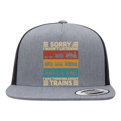 Retro Wagon Train Lover Model Railroad Conductor Funny Train Flat Bill Trucker Hat