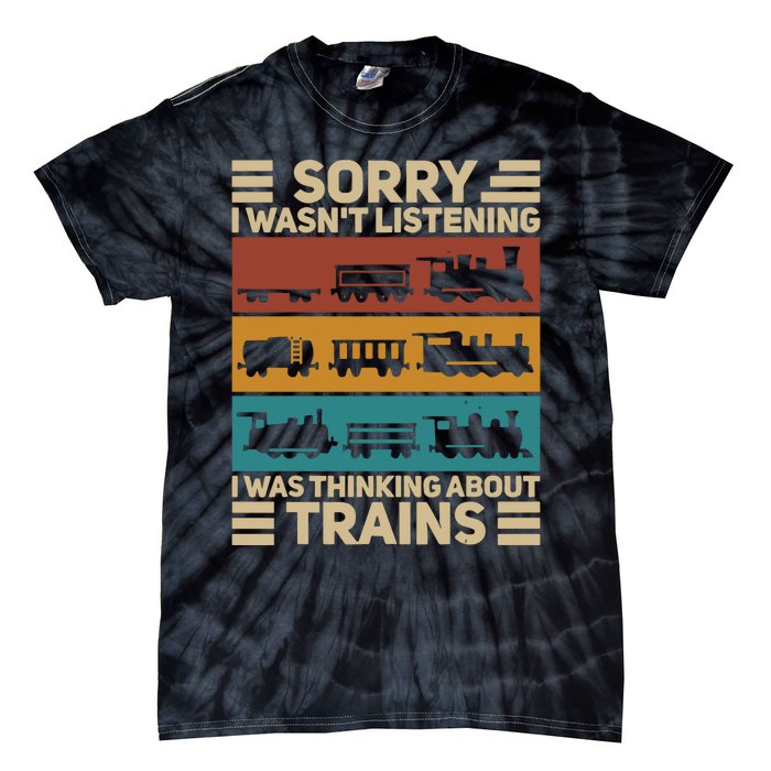 Retro Wagon Train Lover Model Railroad Conductor Funny Train Tie-Dye T-Shirt