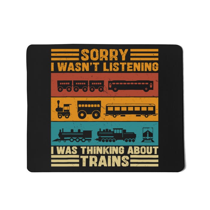 Retro Wagon Train Lover Model Railroad Conductor Funny Train Mousepad