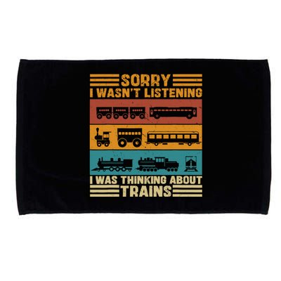 Retro Wagon Train Lover Model Railroad Conductor Funny Train Microfiber Hand Towel