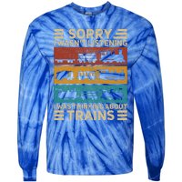 Retro Wagon Train Lover Model Railroad Conductor Funny Train Tie-Dye Long Sleeve Shirt