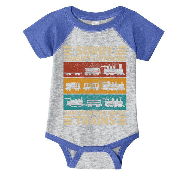 Retro Wagon Train Lover Model Railroad Conductor Funny Train Infant Baby Jersey Bodysuit