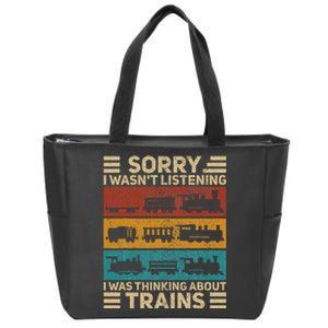 Retro Wagon Train Lover Model Railroad Conductor Funny Train Zip Tote Bag