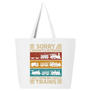 Retro Wagon Train Lover Model Railroad Conductor Funny Train 25L Jumbo Tote