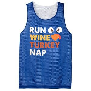 Run Wine Turkey Nap Funny Thanksgiving Dinner Trot Day Gift Great Gift Mesh Reversible Basketball Jersey Tank