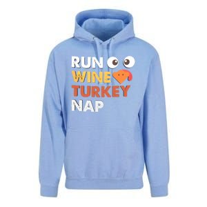 Run Wine Turkey Nap Funny Thanksgiving Dinner Trot Day Gift Great Gift Unisex Surf Hoodie