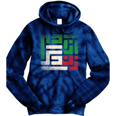 RISE WITH THE WOMEN OF IRAN  life freedom Tie Dye Hoodie