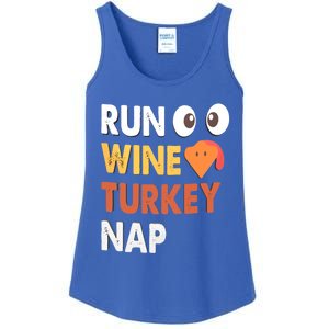 Run Wine Turkey Nap Funny Thanksgiving Dinner Trot Day Gift Great Gift Ladies Essential Tank