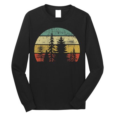 Retro Wildlife Trees Outdoors Nature Forest Long Sleeve Shirt