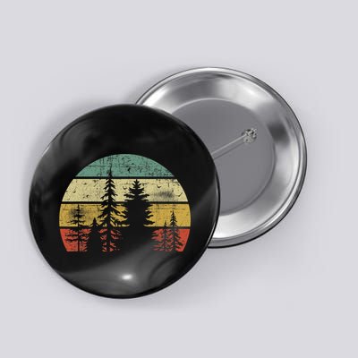 Retro Wildlife Trees Outdoors Nature Forest Button
