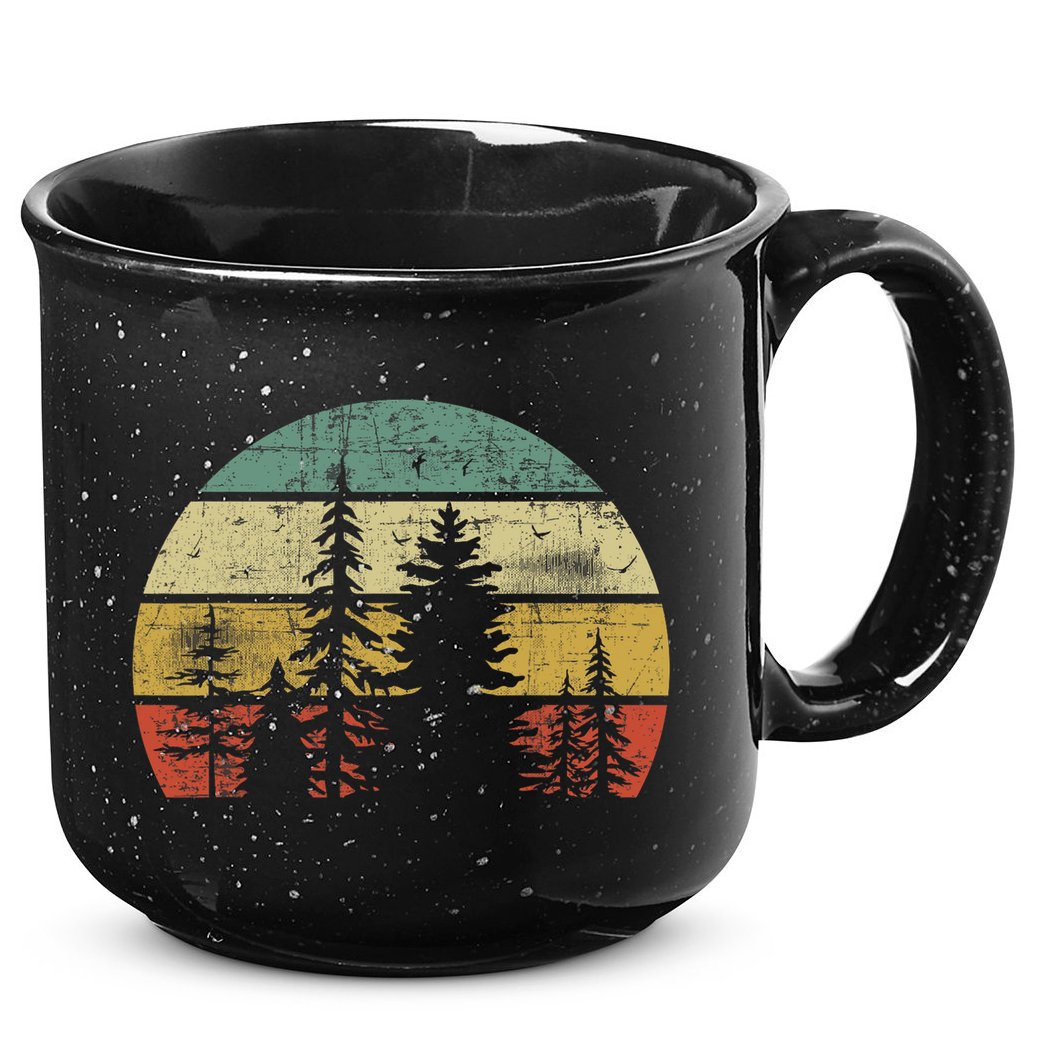 Retro Wildlife Trees Outdoors Nature Forest 15oz Campfire Ceramic Mug