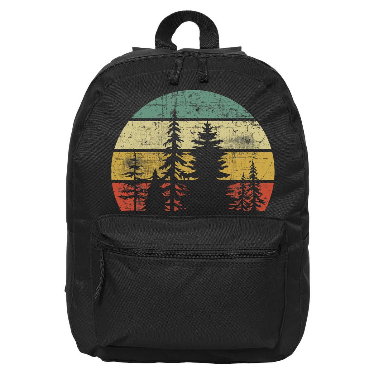 Retro Wildlife Trees Outdoors Nature Forest 16 in Basic Backpack