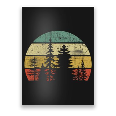 Retro Wildlife Trees Outdoors Nature Forest Poster