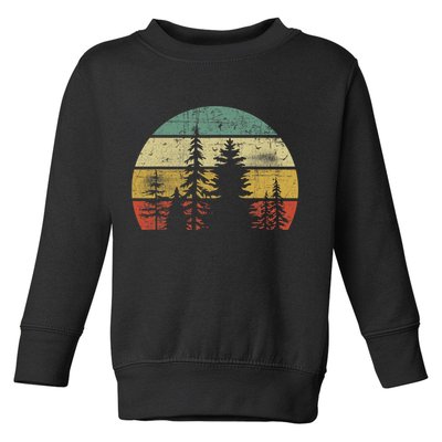 Retro Wildlife Trees Outdoors Nature Forest Toddler Sweatshirt
