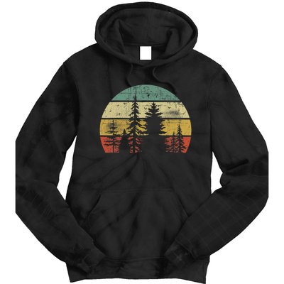 Retro Wildlife Trees Outdoors Nature Forest Tie Dye Hoodie