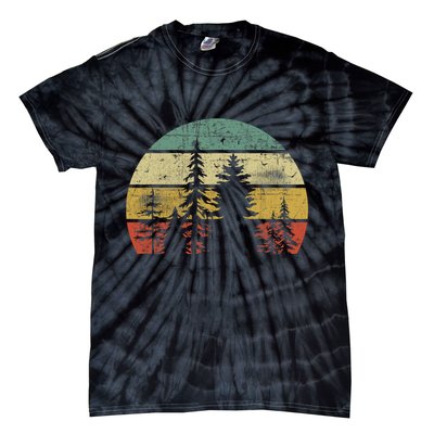Retro Wildlife Trees Outdoors Nature Forest Tie-Dye T-Shirt