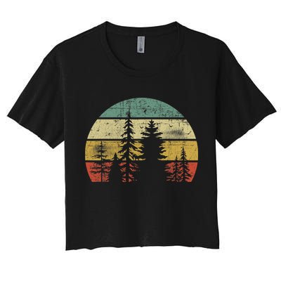 Retro Wildlife Trees Outdoors Nature Forest Crop Top