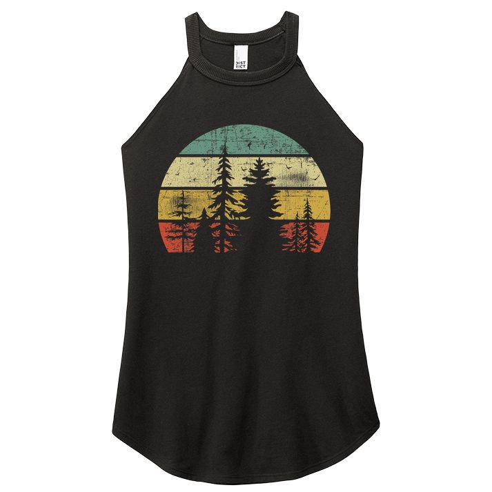 Retro Wildlife Trees Outdoors Nature Forest Women's Perfect Tri Rocker Tank