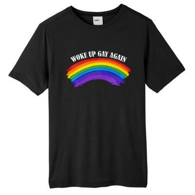 Retro Woke Up Gay Again Rainbow Lgbtq Tall Fusion ChromaSoft Performance T-Shirt